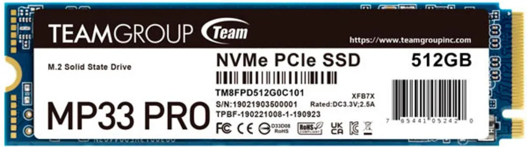 Team Group MP33 PRO 512GB M.2 - Trasforma il tuo PC in un fulmine