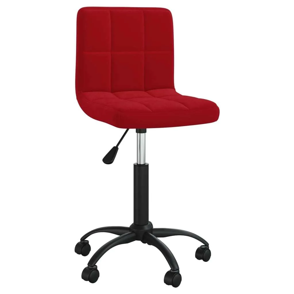 Sedia da Scrivania Velluto Rosso Vino - Design Moderno Girevole