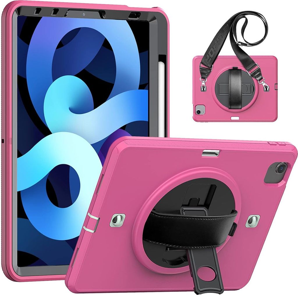 Tasche für iPad 6/5 9.7" mit Ständer und Schultergurt Pink