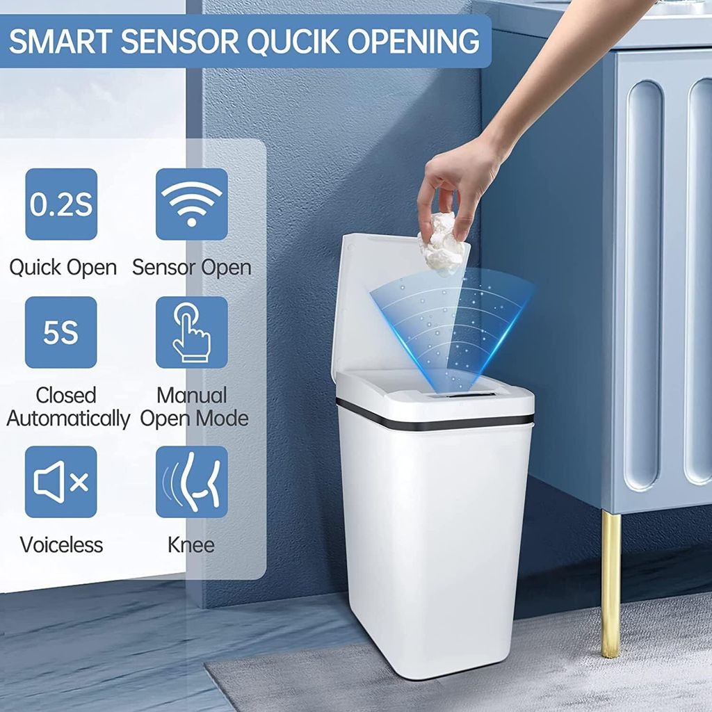 Sensor Mülleimer, Berührungsloser Mülleimer mit Deckel, No