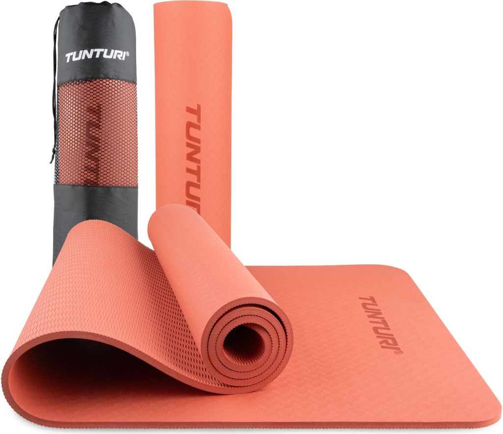 Tunturi Dicke Yogamatte 8mm - Rutschfest Gymnastikmatte - Mit Tragegurt - Für Yoga und Pilates - Sportmatte 183x61x0,8cm -Schadstofffrij - Besonde...