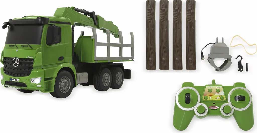 Jamara Camion Mercedes-Benz Arocs 1:20 avec Grue à Bois 2,4GHz 6+