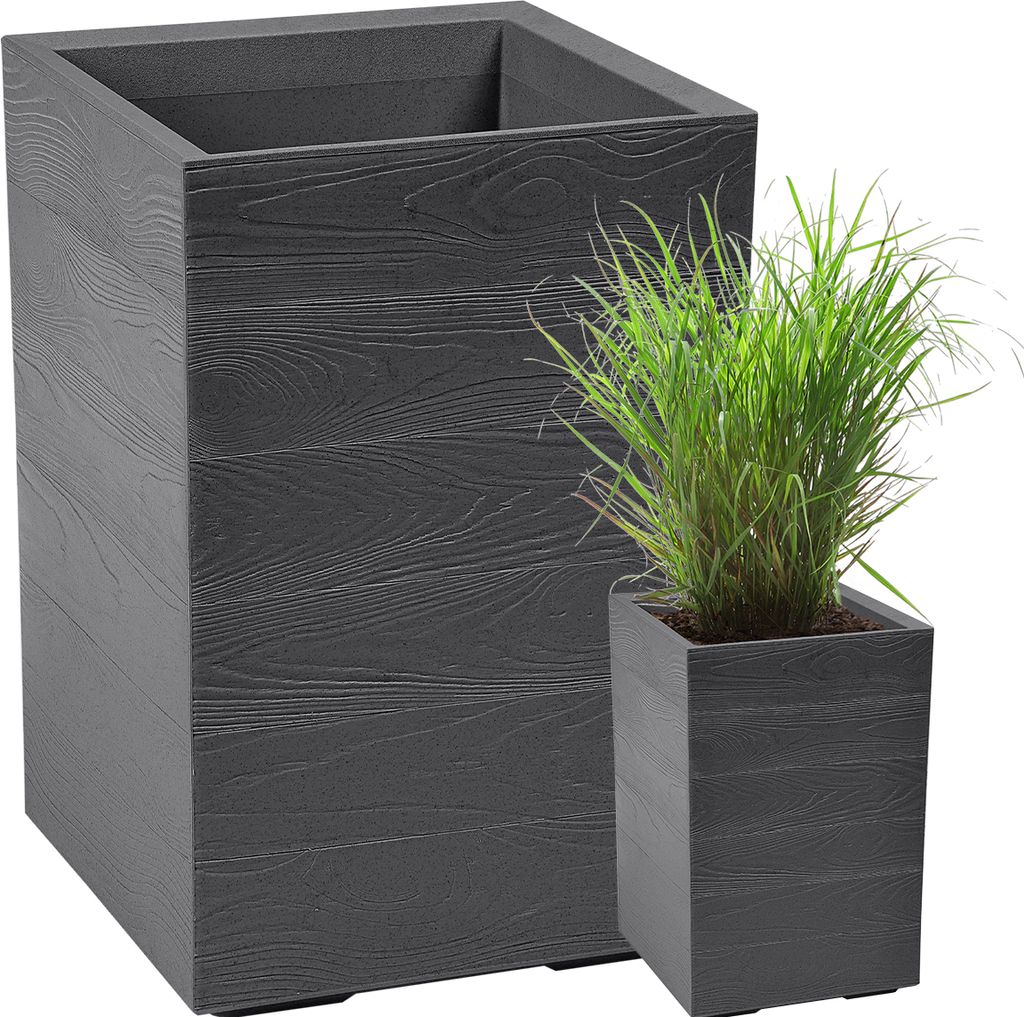 Vaso da fiori Lamela | assegno | 40x60cm | legno antracite Immagine del prodotto 