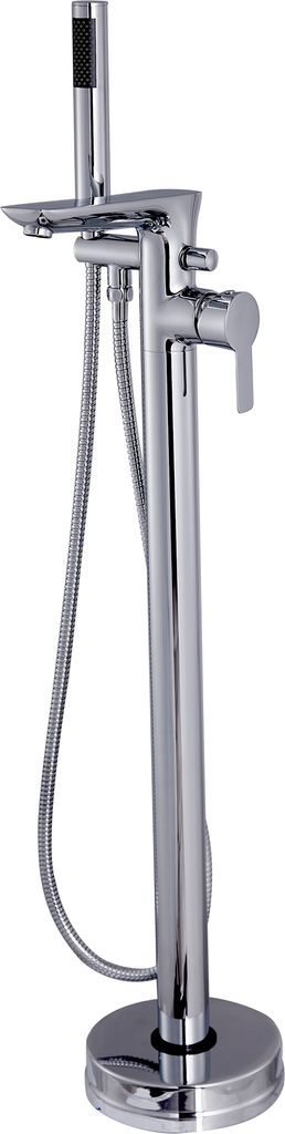 BADLAND Freistehende Badewannenarmatur GLAMOUR Wannenarmatur für Badezimmer in Silber