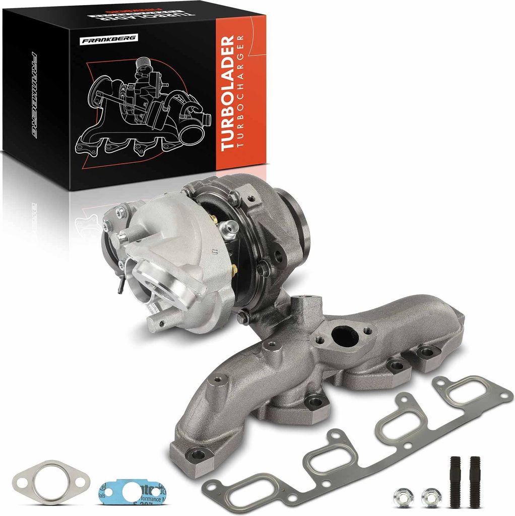 Frankberg 1x Turbolader Abgaskrümmer Einheit für VW Golf Passat Sharan Tiguan Touran Audi Q3 TT Roadster Seat Skoda