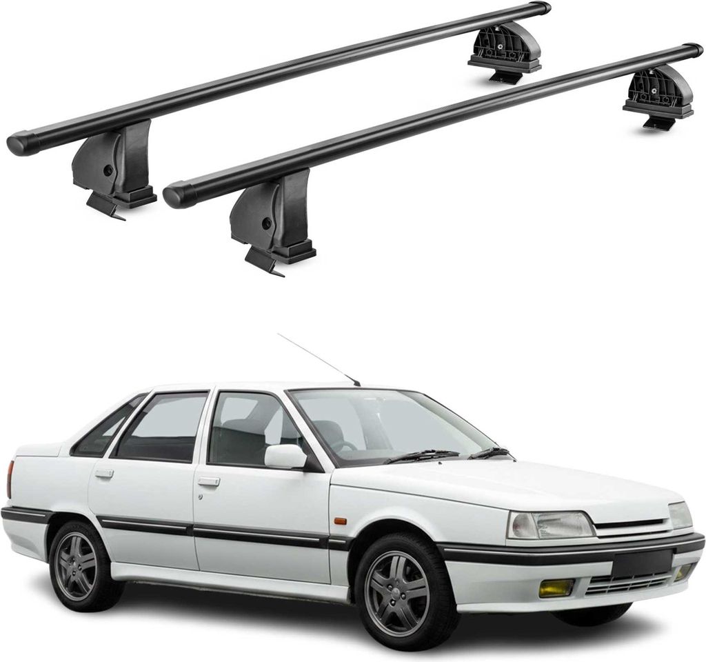 Stahl Dachträger für Renault R21 1989-1995 Abschließbar 75 kg 2tlg Schwarz