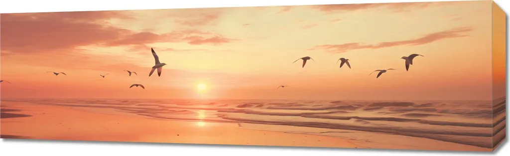 Quadro Su Tela 100x30cm Paesaggio Rifugio Tranquillo | Arredo Casa