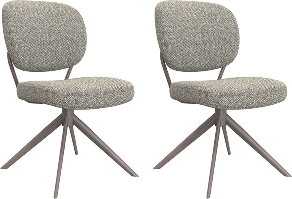 LABEL51 Esszimmerstuhl Geneva - Trüffelgrau - Boucle - 2er-Set