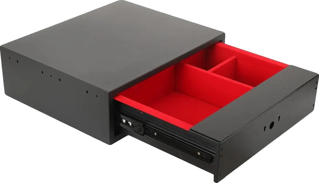 Rangement bijoux 45x30x20 cm en métal et plastique à porte coulissante