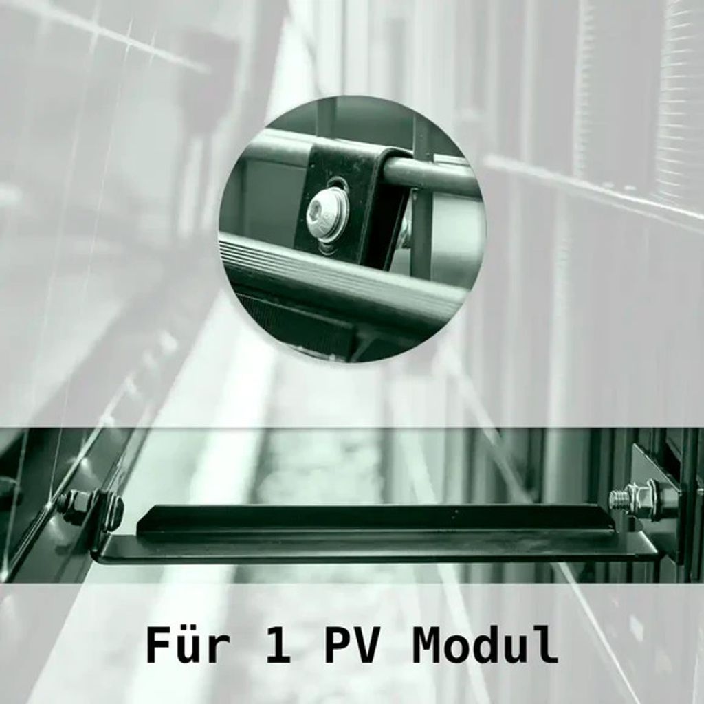 Zaun PV Montagepaket Angewinkelt für 1 PV-Modul Schwarz M3B Solar Zaun Montage : 0% nach §12 Abs. 3 UstG*