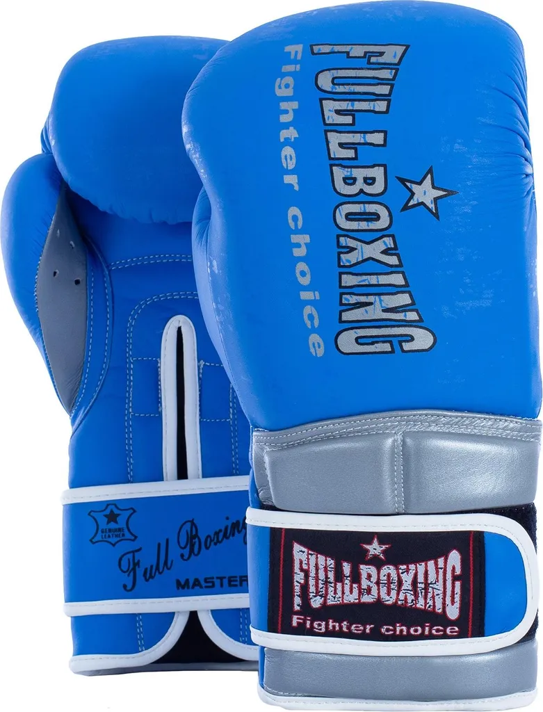 Gants de boxe 10 Oz Fullboxing Master Bleu pour frappe rapide au sac