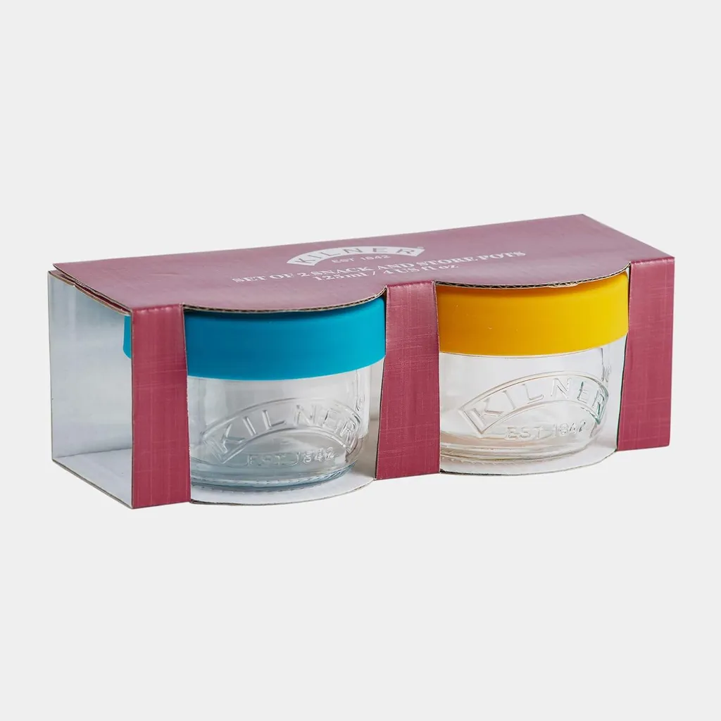 Bocaux en Verre 125 ml avec Couvercle Silicone Hermétique Kilner - Duo