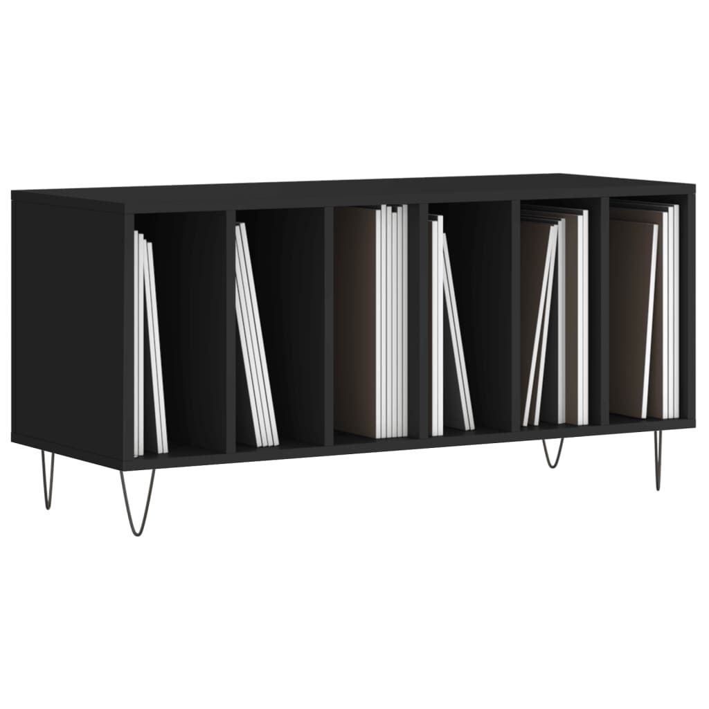 "im Sonderangebot" Plattenschrank - CLORIS - CD-Ständer - Medienregal - Schwarz 100x38x48 cm Holzwerkstoff - NeuMöbel9755866