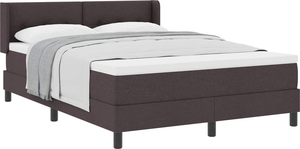 Boxspringbett mit Kopfteil Dunkelbraun 190 x 140 cm Stoff