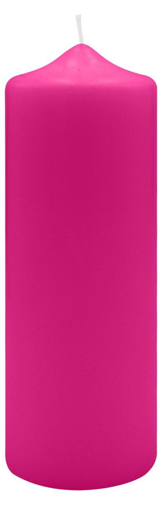 Spitzkopf Stumpen Kerzen Fuchisa Pink 20 x Ø 7 cm, 6 Stück Produktbild 