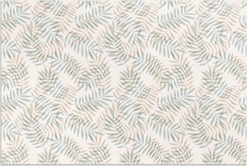 Zarte tropische Blätter Boho-Muster – Vinylteppich – 150x225 cm – Outdoor Teppich – Terrasse – Wetterfest – Modern