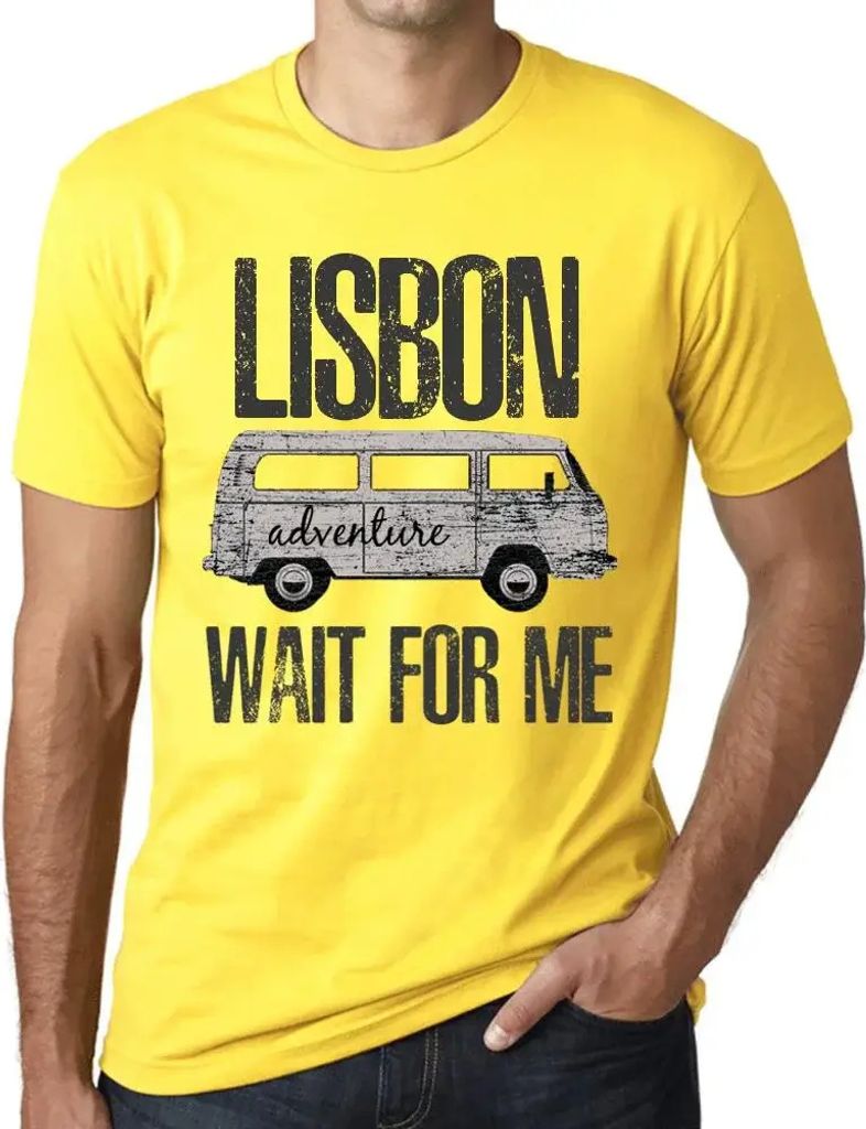 Herren Grafik T-Shirt Abenteuer warten auf mich in Lissabon – Adventure Wait For Me In Lisbon – Öko-Verantwortlich Vintage Jahrgang Kurzarm Lu...