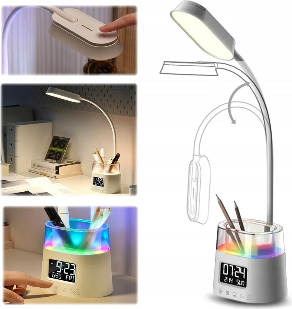Lampada LED Scrivania con Organizer e RGB: Illumina e Riordina con Stile