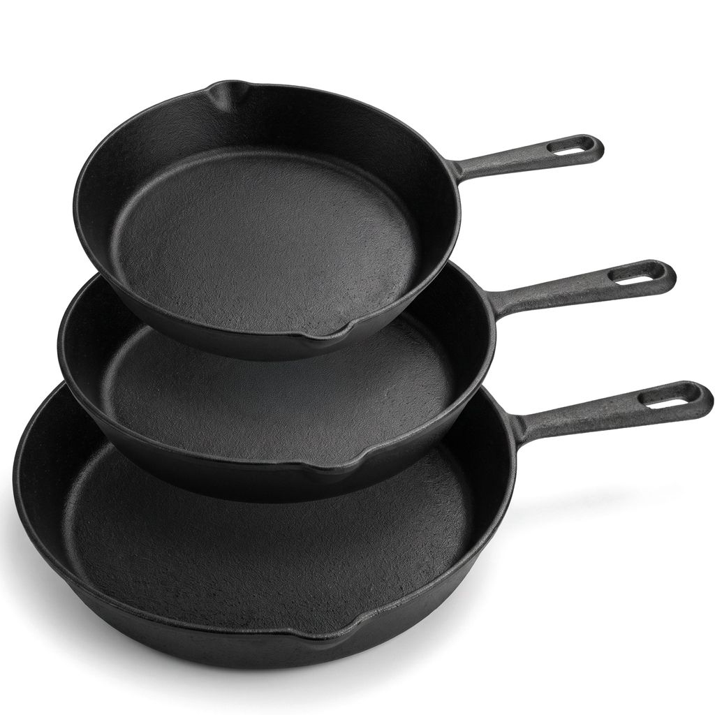 Gusseisen Brat und Steak Pfannen Set 3-tlg ø 15,5 ø 20,5 ø Produktbild 