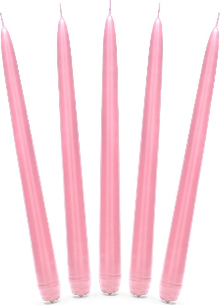 Bougies pointues 24cm rose clair, 10 pièces Image du produit 