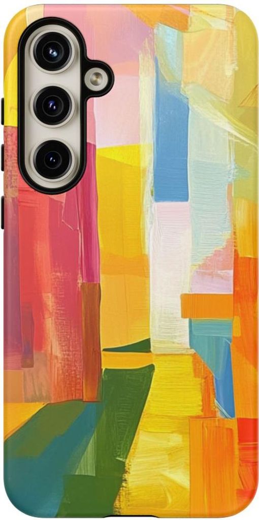 Abstraktes, farbenfrohes Geometrie-Muster – Hülle Kompatibel mit Galaxy S24 Plus