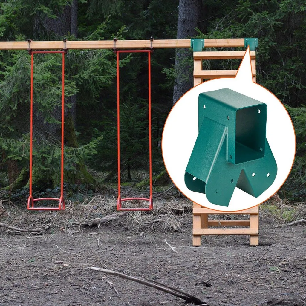 Kit balançoire à monter soi-même support en A vert et quincaillerie - 8