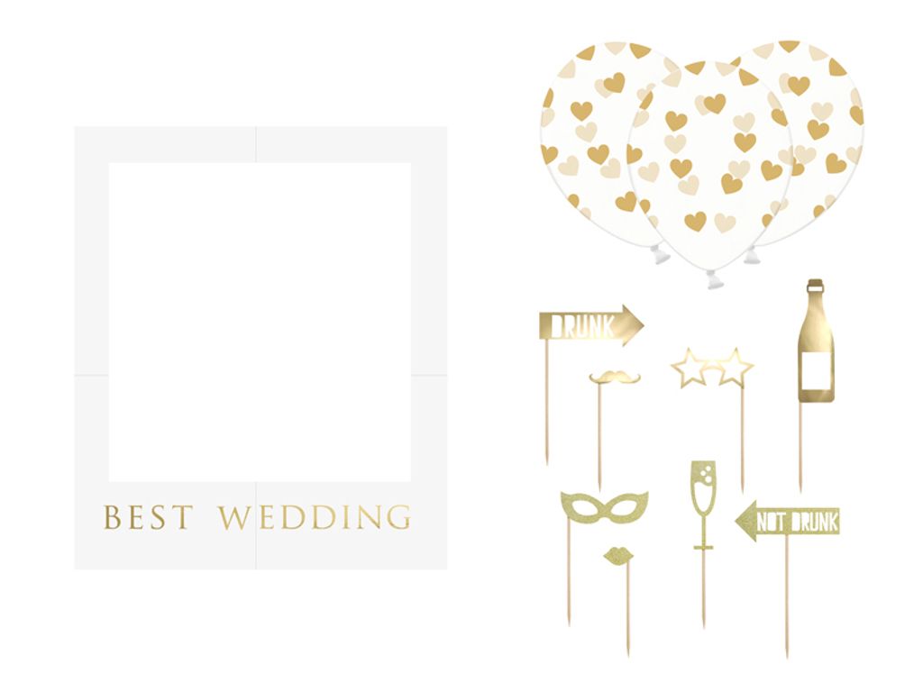 Photobox accessoires pour le mariage avec des ballons 12pcs Image du produit 
