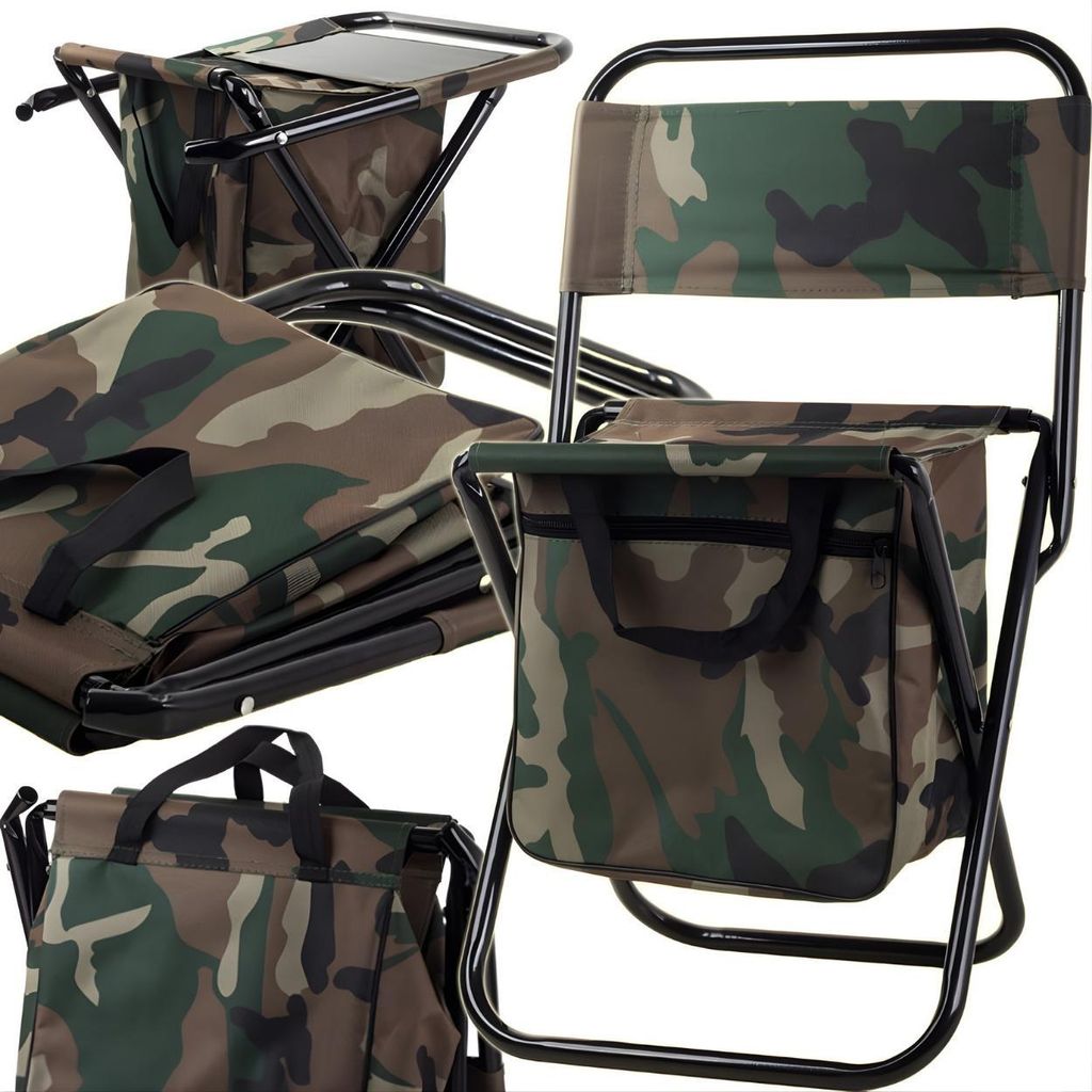 Klappbarer Outdoor-Stuhl Grün/Braun - Ideal für Camping und Angeln KP39131