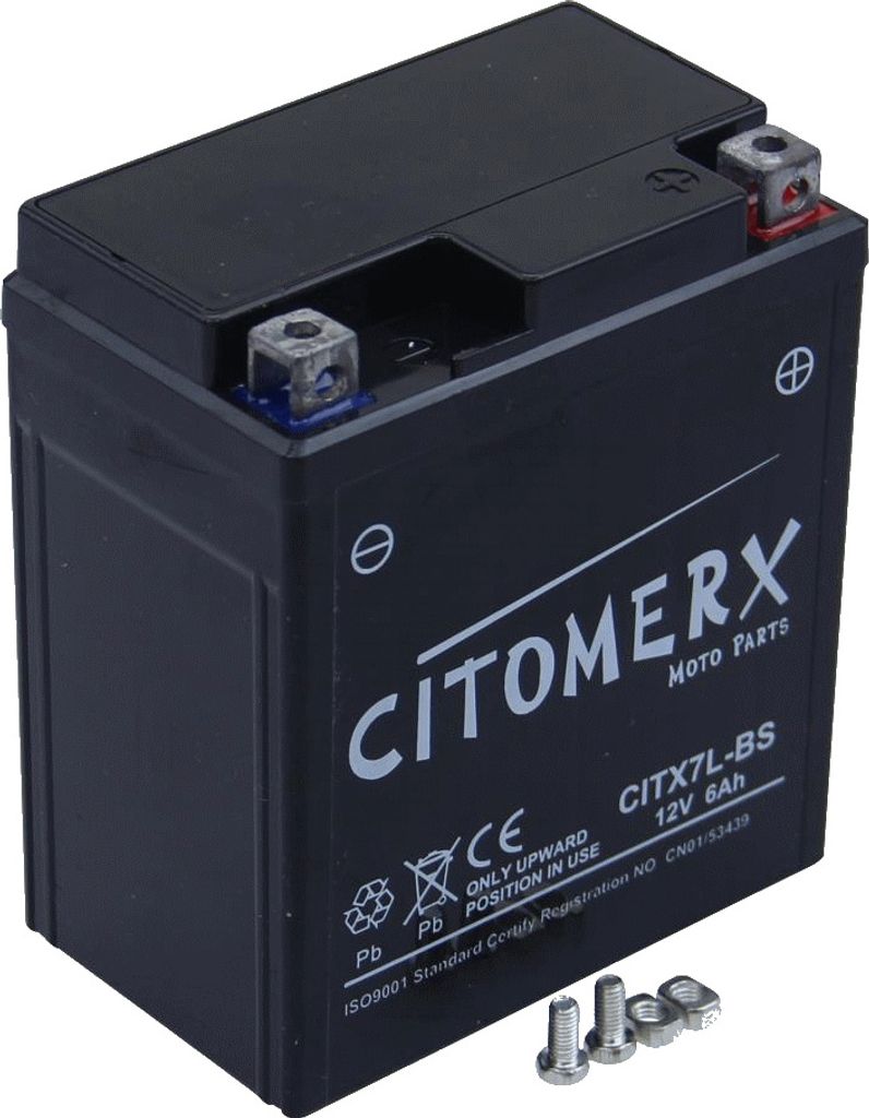 Gel-Batterie CIT YTX7L, 12 V 6 Ah, Pluspol rechts, DIN Produktbild 