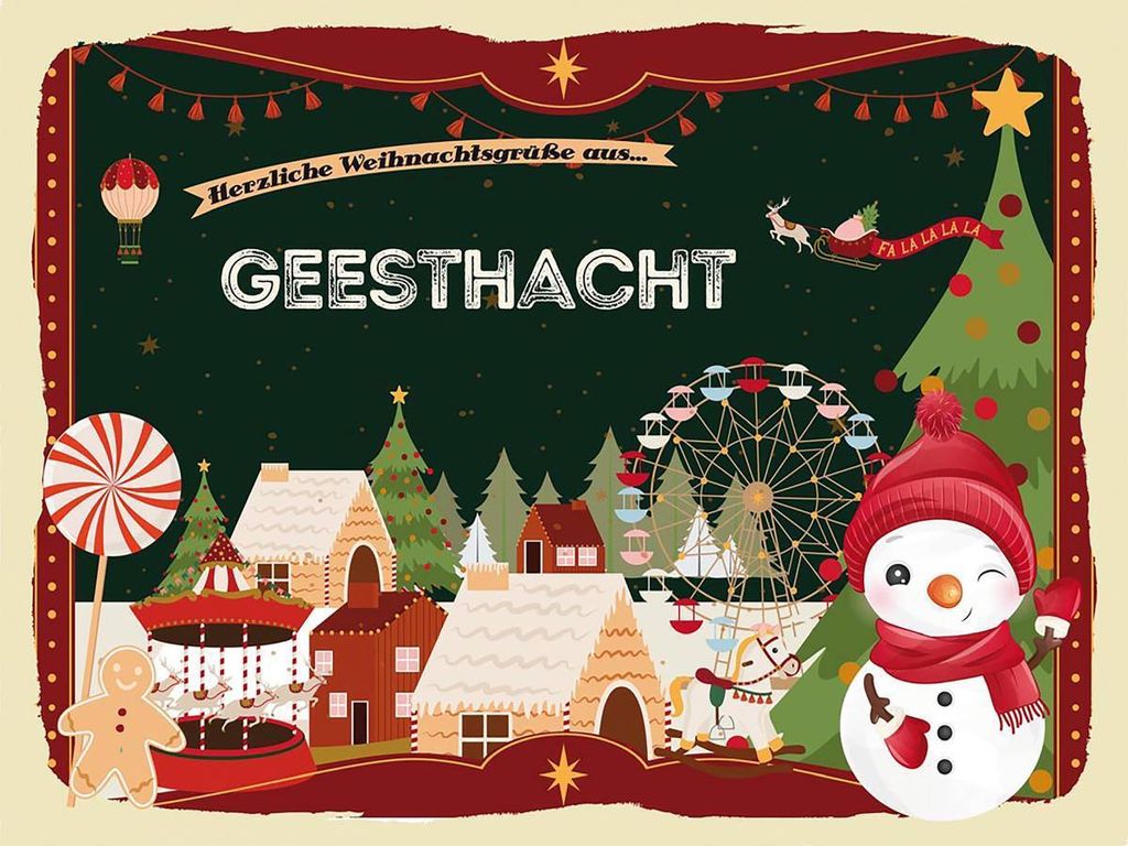 vianmo Holzschild 30x40 cm Weihnachtsgrüße aus Geesthacht Weihnachten