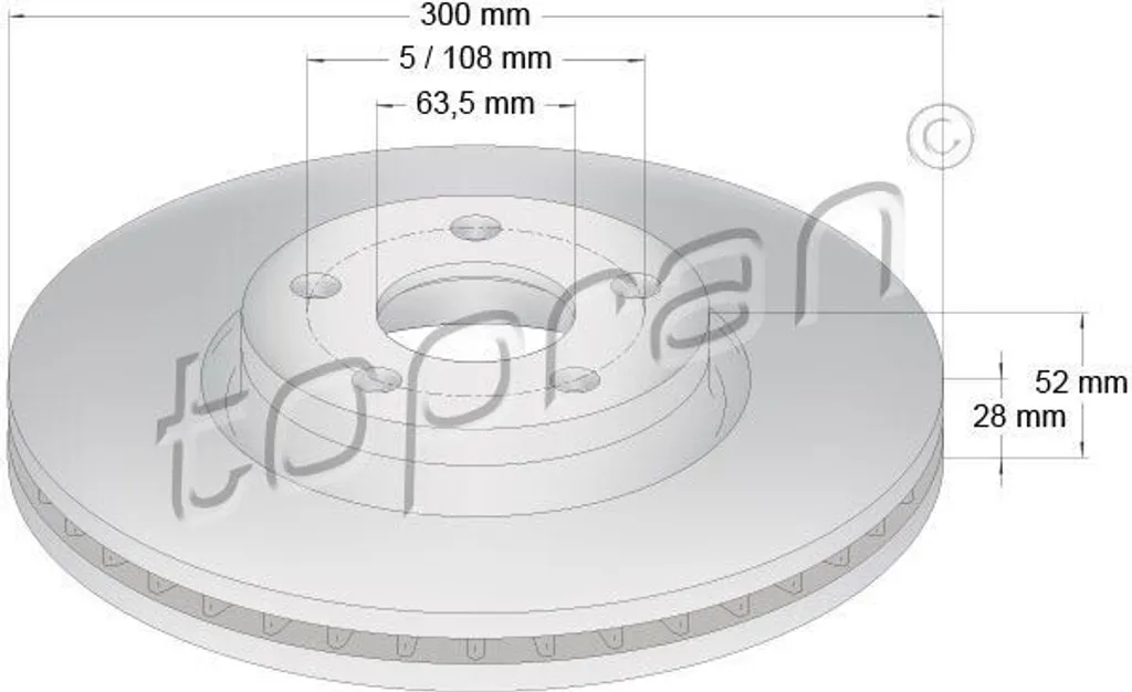 Disque de frein avant pour Ford Mondeo IV - Sécurité Routière TOPRAN 304437
