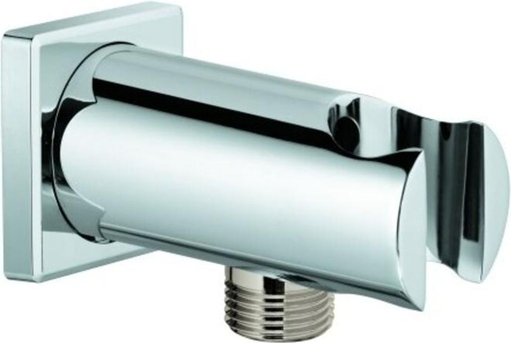GROHE Wandabgangsbogen Rainshower 26659, mit Halter, eckige Rosette, Außengewinde 1/2'', Ganzmetallgehäuse, Eigensicher gegen Rückfließen, chrom