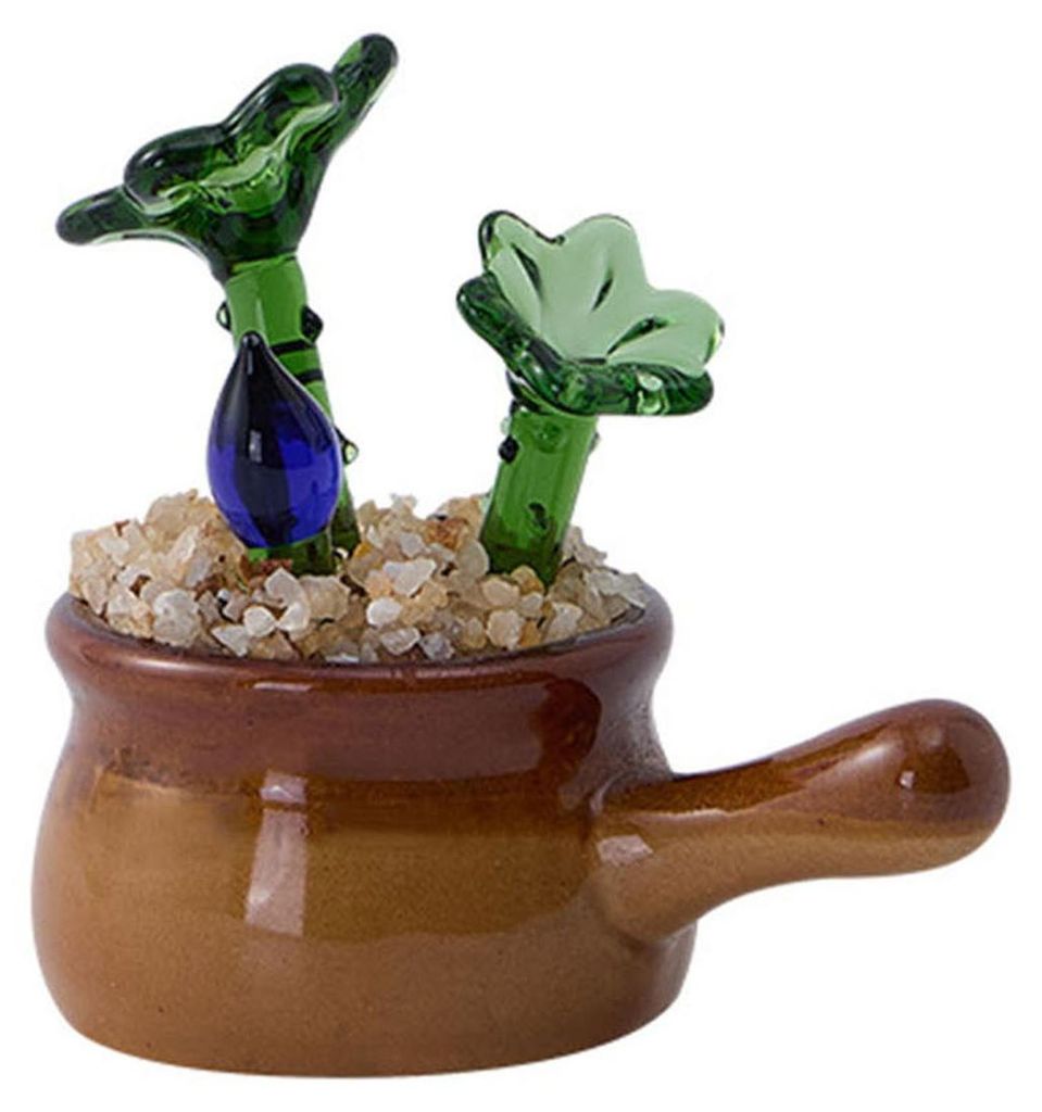 Miniatur-Glasblumenfigur, mundgeblasen, Mini-Blumenornamente mit Stiel für Mini-Vasen-Dekoration, DIY-Bastelarbeiten, Muttertags- und Geburtstagsg...