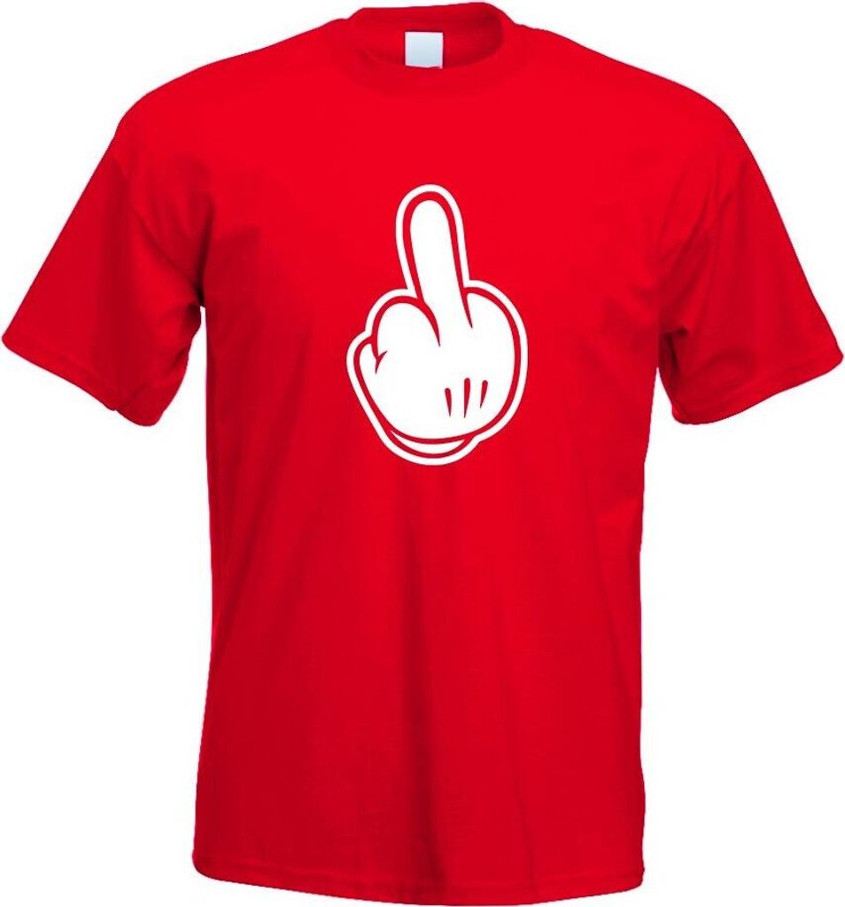 Kiwistar - T-Shirt - rot - Mittelfinger - FCK Fick Dich! Motiv Bedruckt Funshirt Design Print - mit Motiv Bedruckt - Funshirt Design - Sport - Frei...