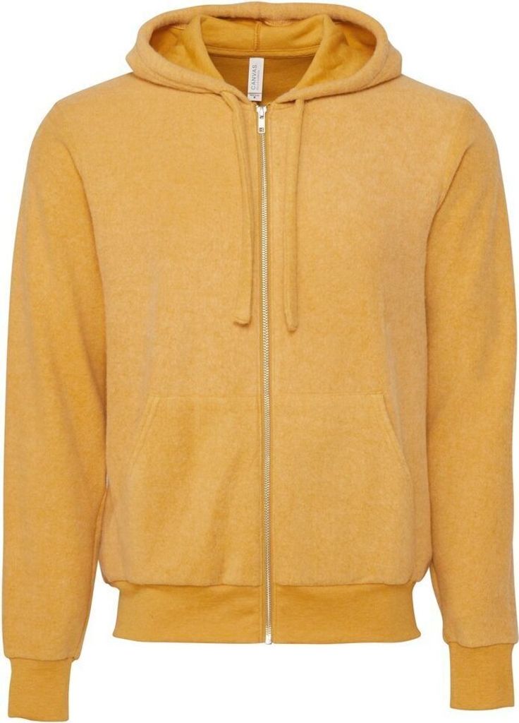 Bella + Canvas - Hoodie mit durchgehendem Reißverschluss für Herren/Damen Uni RW7760 (S) (Senfgelb meliert)