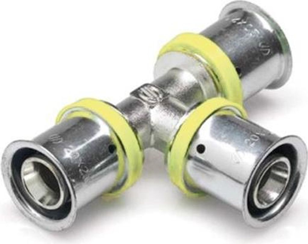 Pressfitting Fittings Verbundrohr, T-Stück reduziert Ø25 x Ø20 x Ø25