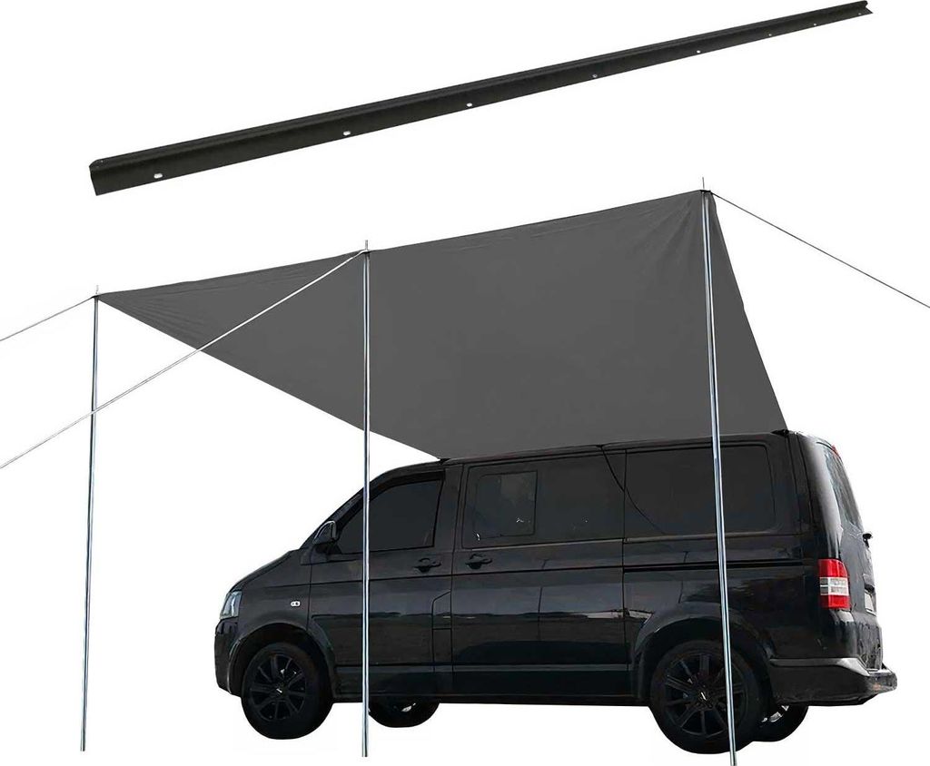 Sonnensegel Kederschiene Vorzelt Satz für Ford Tourneo Custom 2013-22 L2 Schwarz