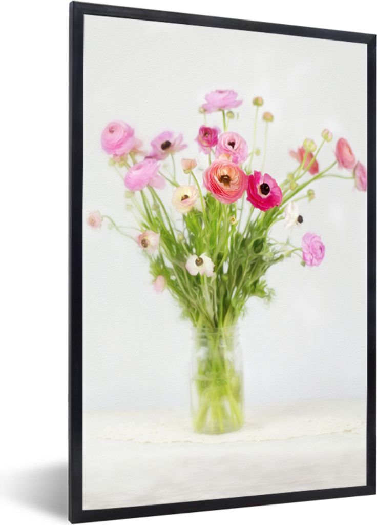 MuchoWow MuchoWow Gerahmtes Poster Stillleben - Blumen - Frühling 60x90 cm - Poster mit zchwarzem Bilderrahmen - Kunst