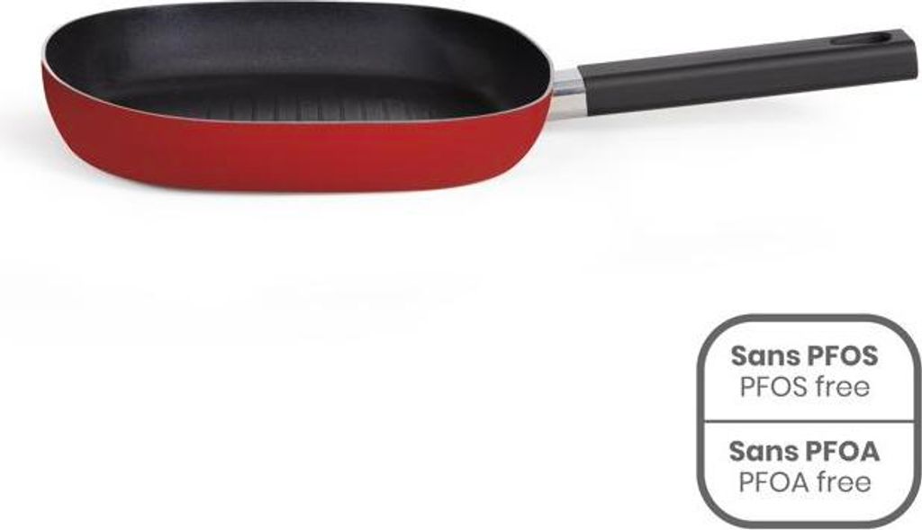 Grillpfanne, Antihaft Aluminium, 24 cm, Silikongriff, Induktionsgeeignet Livoo