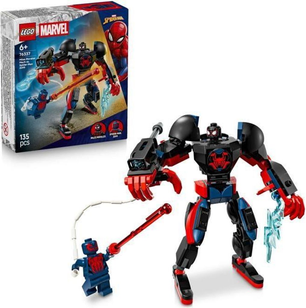 LEGO Marvel Miles Morales vs. Spider-Man 2099 Roboter, Bauset, Spider-Verse, ab 6 Jahren