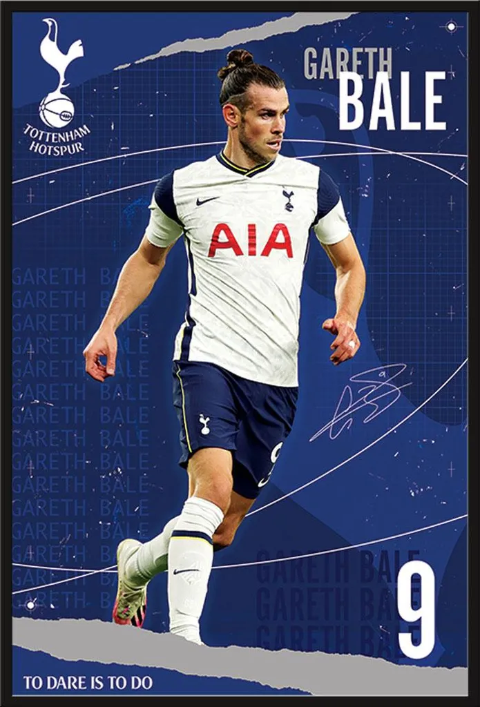 Cadre photo Maxi Shinsuke avec affiche Tottenham Gareth Bale vitre acrylique