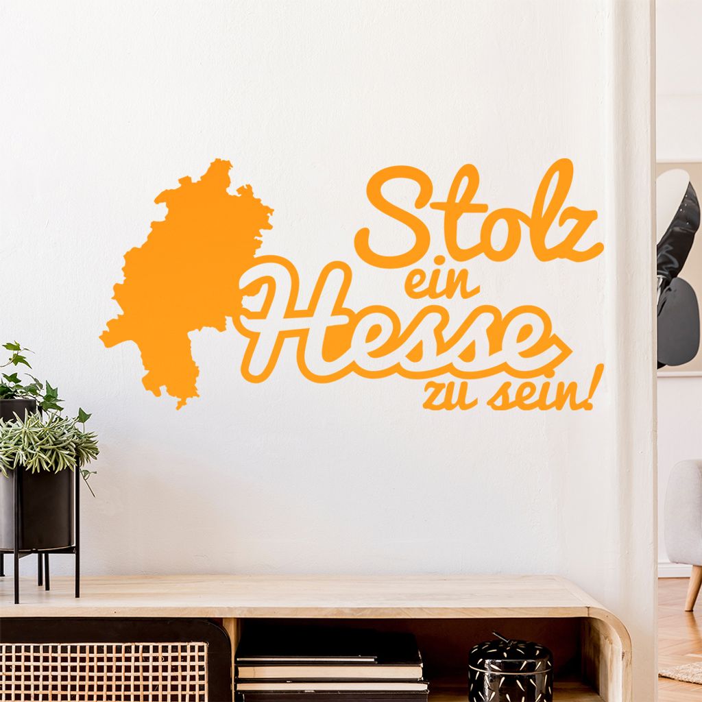Hesse Hessen Stolz Wandtattoo Wandaufkleber Wall Sticker - Dekoration, Küche, Wohnzimmer, Schlafzimmer, Badezimmer