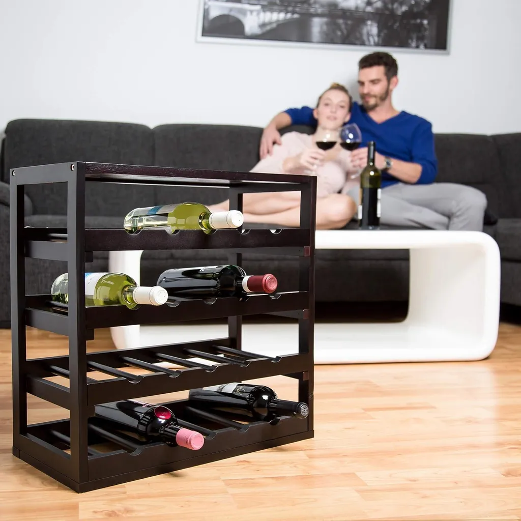 Casier à vin 4 étages en bois massif - Capacité 20 bouteilles standard