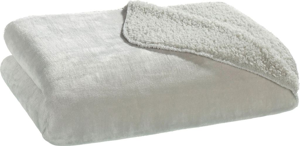 Wende-Wohndecke - Silbergrau - Polyester - 150 x 200 cm