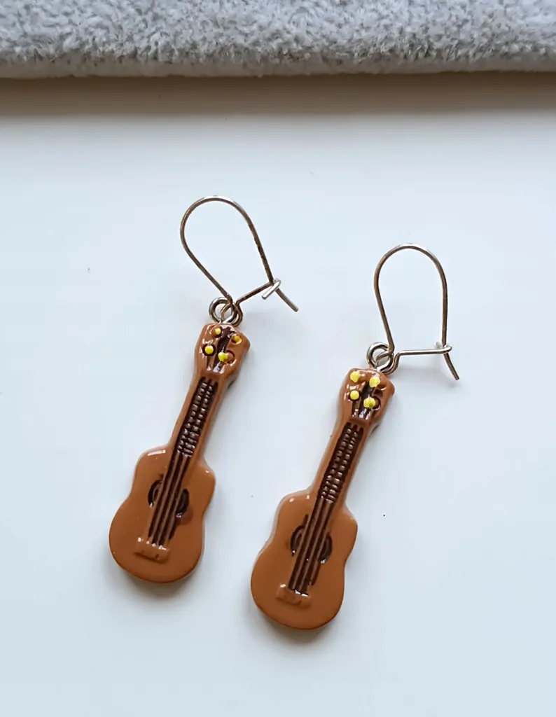 Pendantes Guitare en Argent 925 pour Femme Passionnée de Musique
