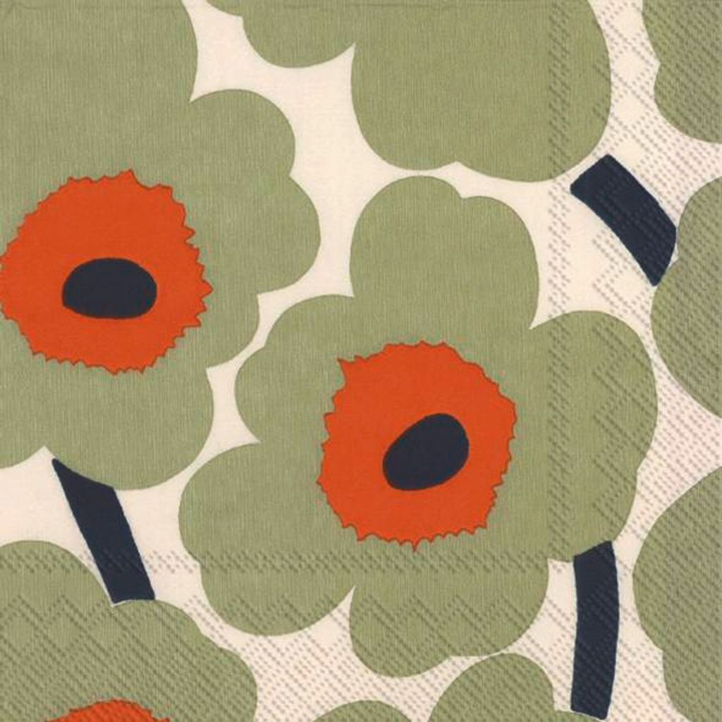 Servietten 25x25 cm - UNIKKO cream orange Produktbild 