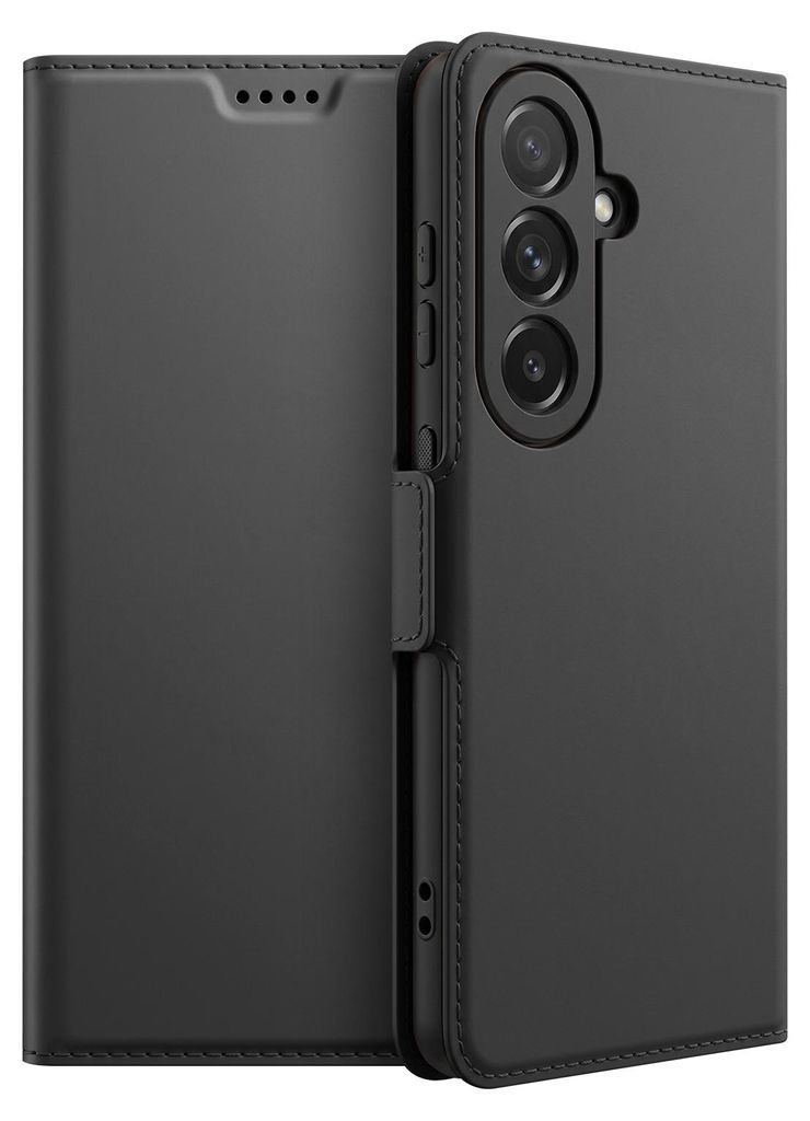 Avizar, Wallet Etui in glatter Lederoptik mit Stand für Galaxy S26, Schwarz