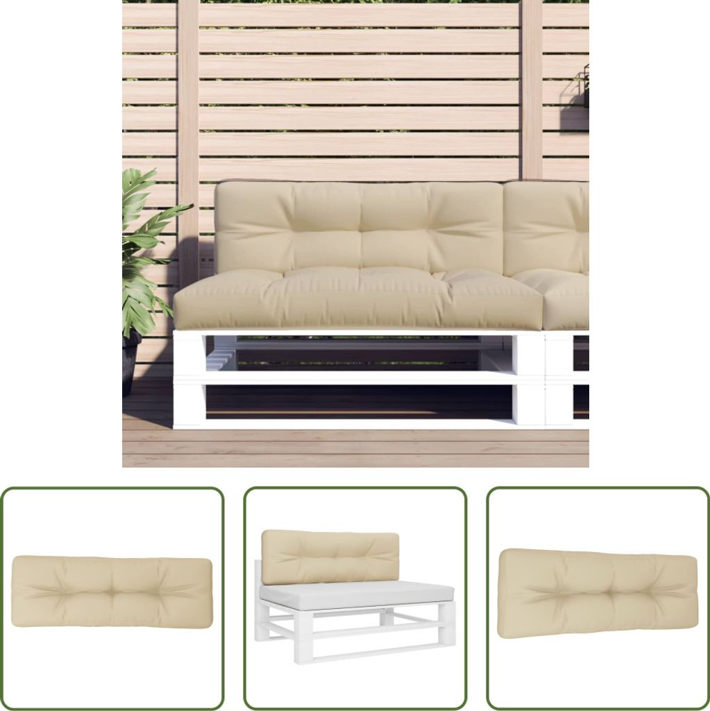 The Living Store Palettenkissen Beige 120x40x12 cm Stoff