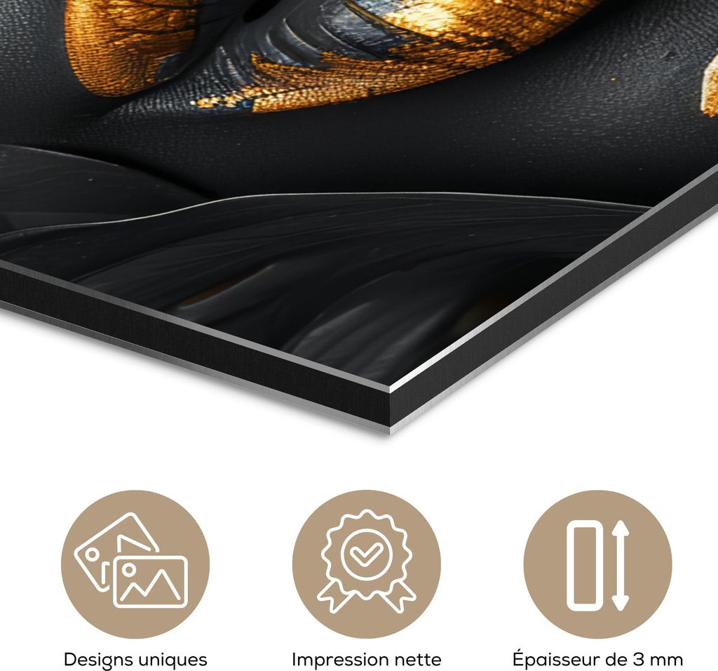 MuchoWow Wanddekoration Metall Metallbild Wandkunst 20x30 cm Frau - Gold - Natur - Porträt - Modern MuchoWow Aluminium Gemälde - Alu Dibond Bild