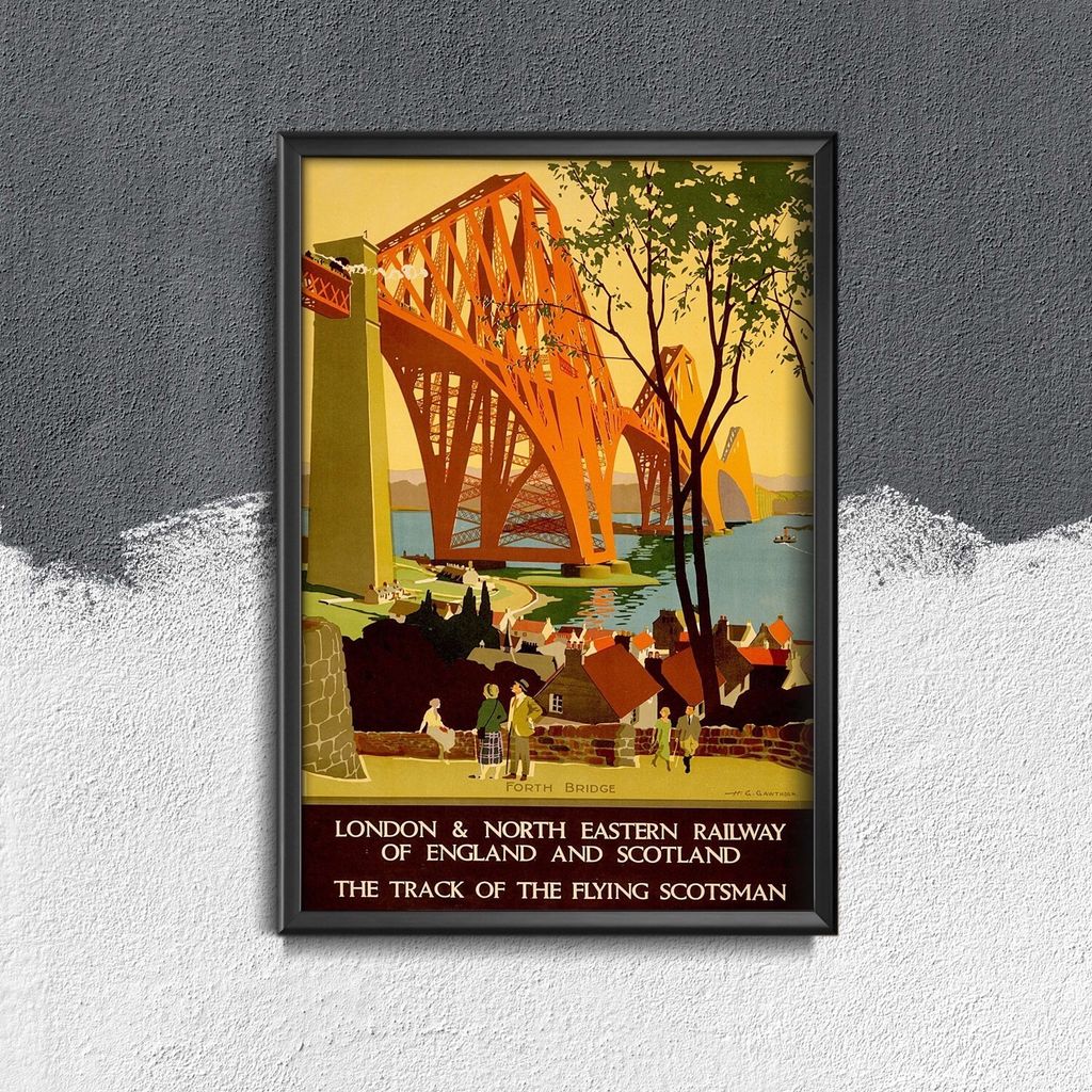 Poster - Canvas - Leinwand - 21 cm x 29,7 cm - Fotoposter - Leinwandkunst - England London Railway